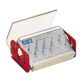 Fresero esterilizable 4573S-314 para coronas de cerámica Komet - Fresero esterilizable con 9 fresas.