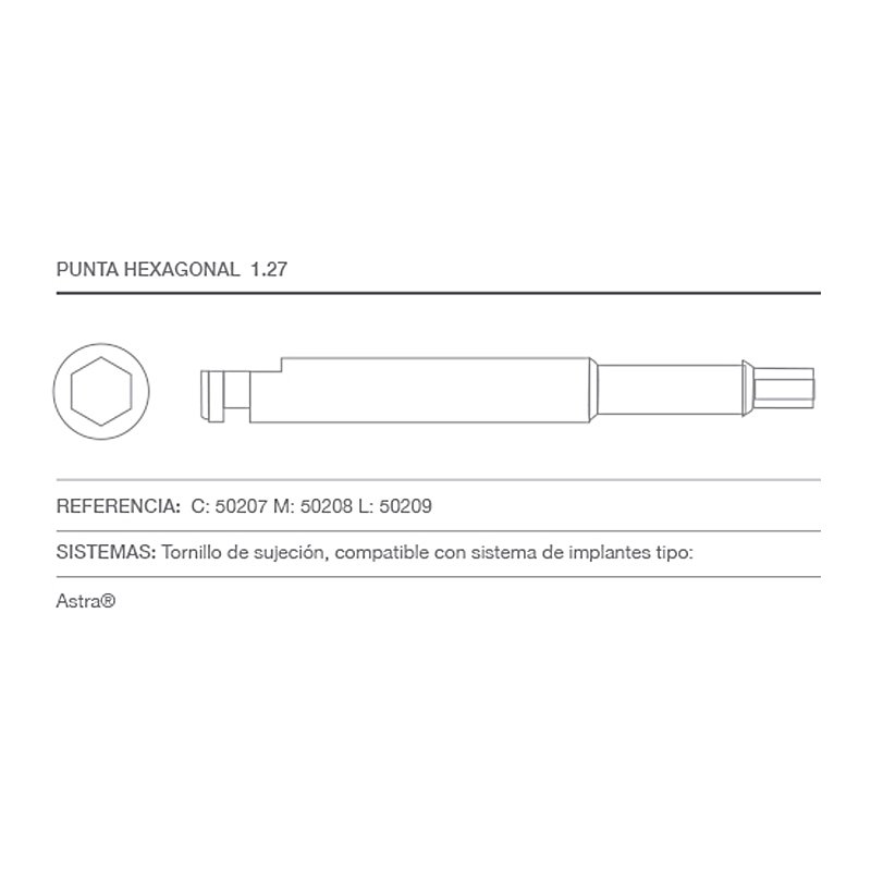 Punta hexagonal diámetro 1,27 Gera Accesorios - 