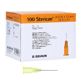 Agujas hipodérmicas estériles y apirógenicas Sterican  B.BRAUN - 100 unidades medida 30x1/2 0.30x12 Color naranja