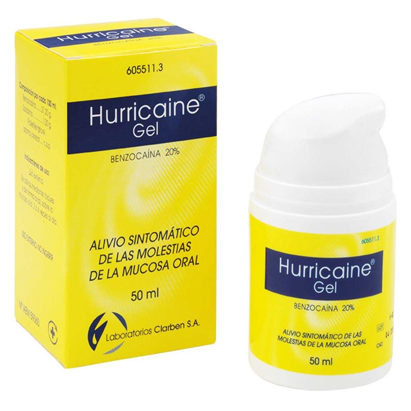 Hurricaine Gel nueva presentación Laboratorios Clarben - Bote de 50 ml.