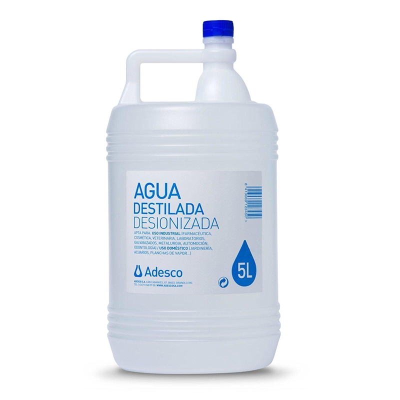 Agua destilada desionizada botella 5 litro Adesco - 