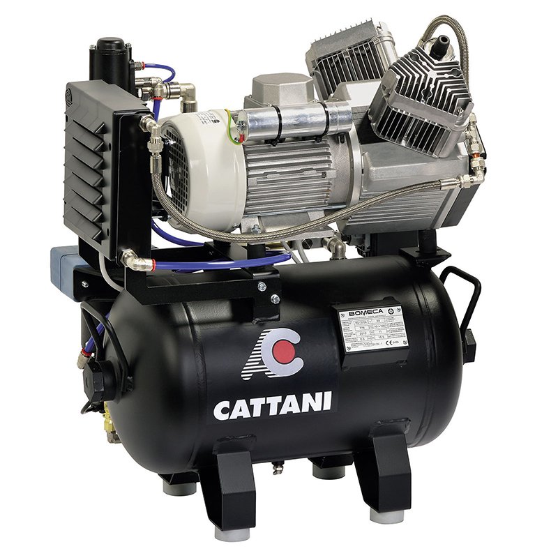 Compresor 2 cilindros AC200 Cattani - Con secador. Para 2 equipos.