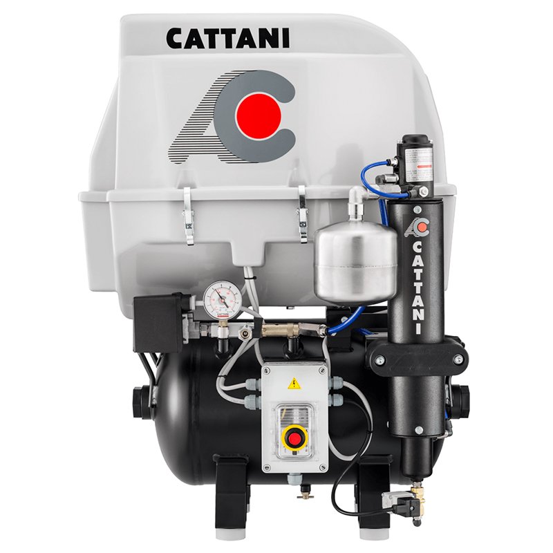 Compresor 2 cilindros+secado+insonorización - 1013250 AC200Q Cattani - Para 2/3 equipos 
