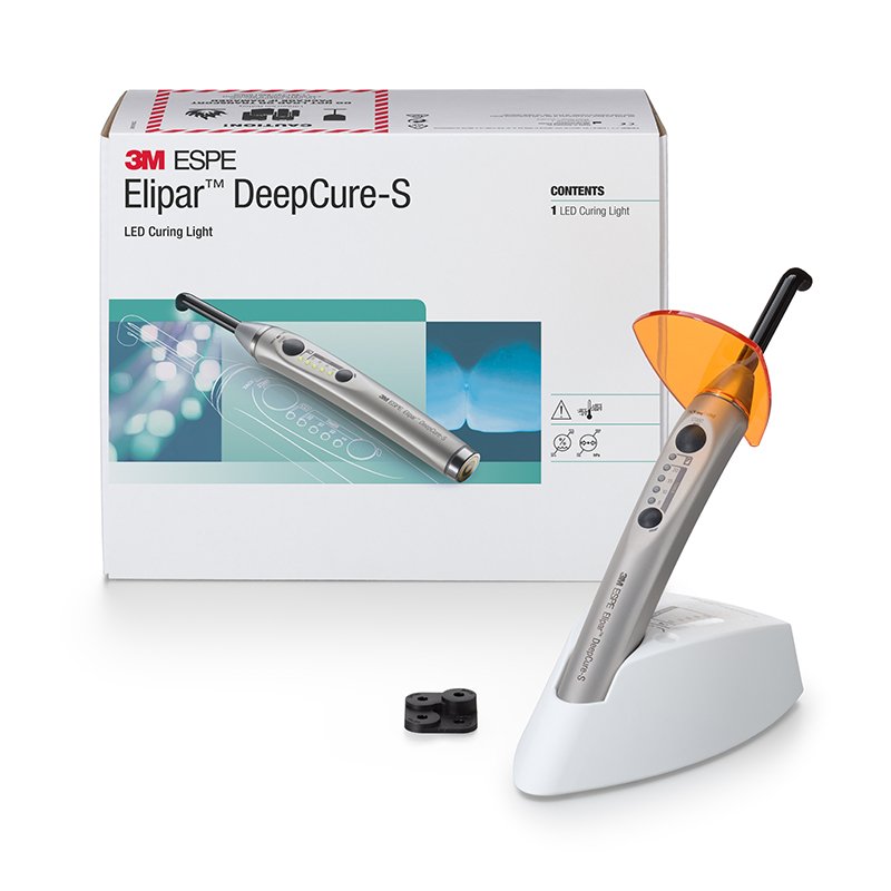 Elipar DeepCure-S 76975  Solventum - Pieza de mano (inalámbrica), base de carga, batería de litio, guía de luz de 10 mm, gafas protectora