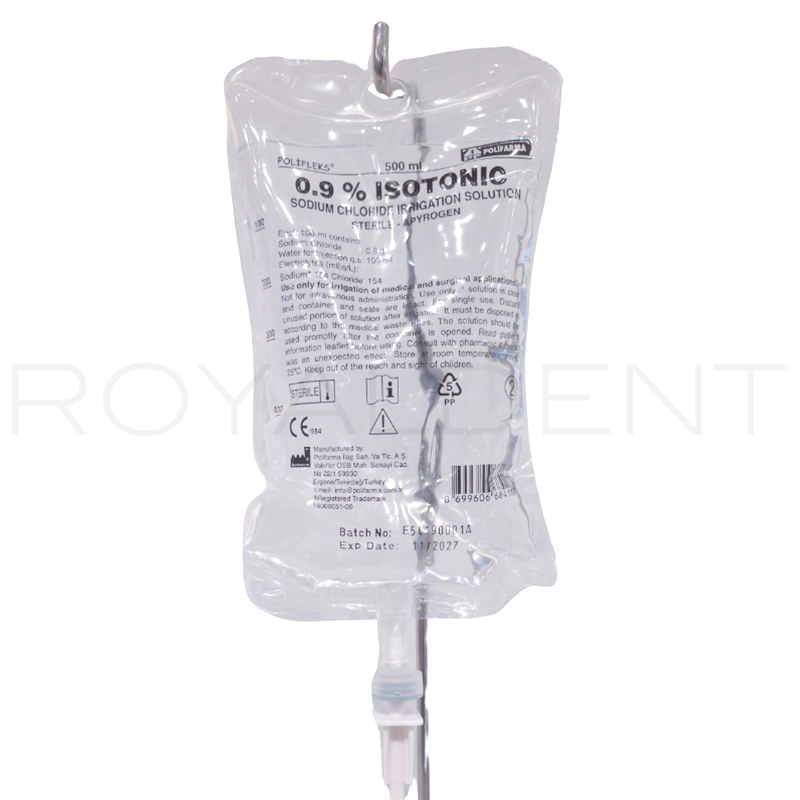 Suero Fisiológico estéril 500ML 0,9% de cloruro de sodio Hygitech - 1 Caja de 15 unidades