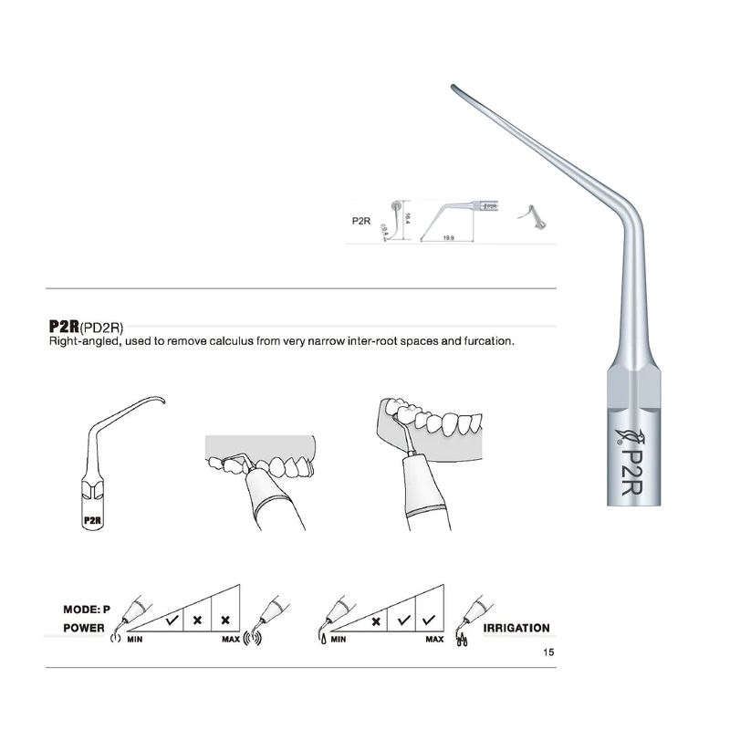 Punta ultrasonido para perio derecha PD2R compatible con satelec Woodpecker - Unidad