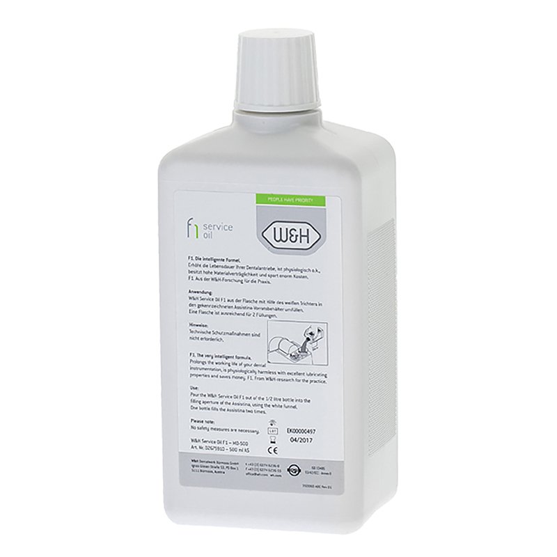 Aceite asistina F1 MD-500  W&H - Botella de 500 ml.