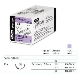 Sutura Poliglicólico PGA violeta-PSN302V-PSN4303V-PSN304V Hu-Friedy - Caja de 12 unidadades de 45 cm. Aguja redonda