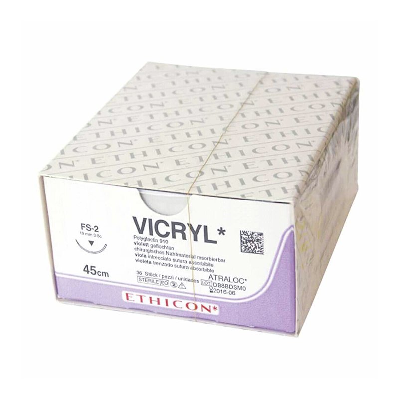 Sutura reabsorbible Vicryl 3/0 3/8 19 mm V393H violeta Ethicon - Caja de 36 unidades