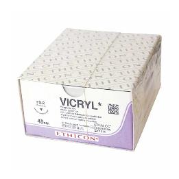 Sutura reabsorbible Vicryl 5/0 3/8 16 mm V9442  Ethicon - Caja de 12 unidades