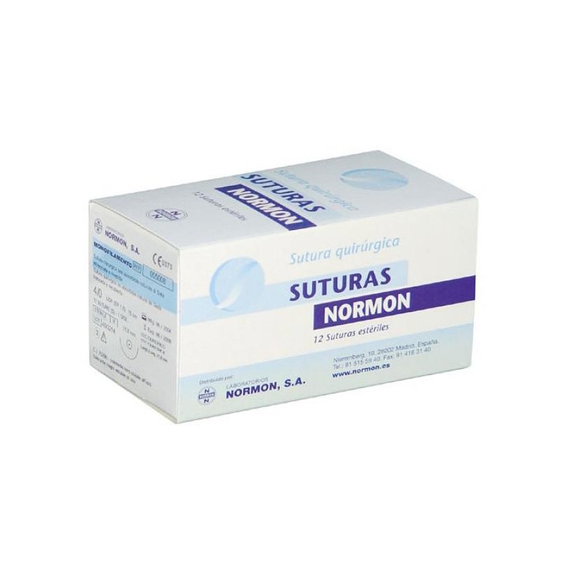 Sutura Monofilamento Laboratorios Normon - Caja de 12 unidades, 75 cm.