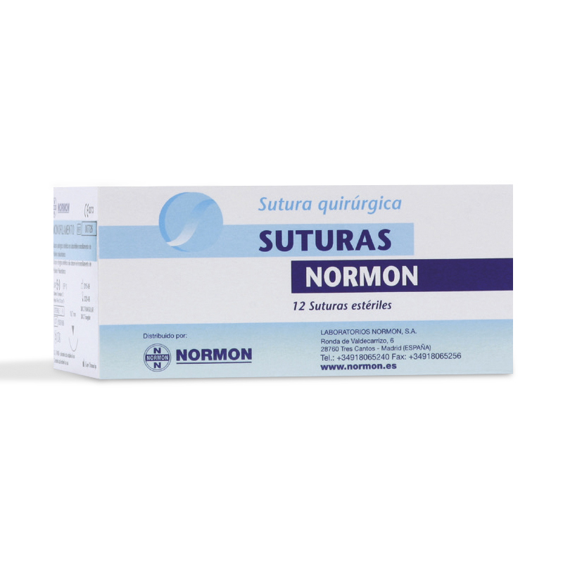 SUTURA NORMON MONOFILAMENTO  Laboratorios Normon - Caja de 12 unidades.