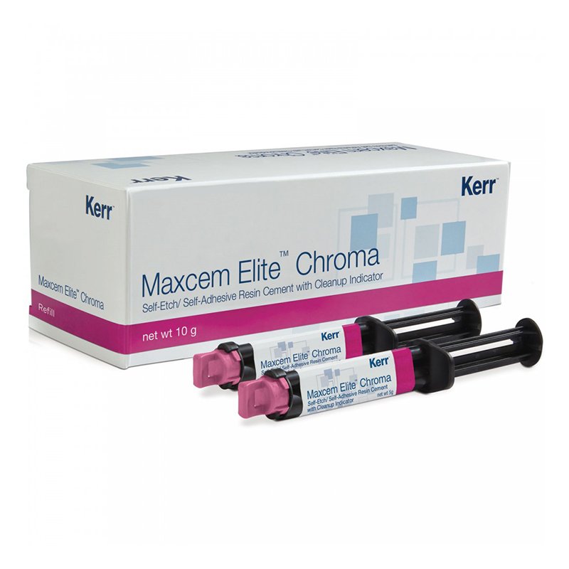 Maxcem Elite Crhoma reposición KerrHawe - 2 jeringas 5 grs. + 8 puntas automix normales, 8 puntas intrabucales.as automezcla con abertura anch