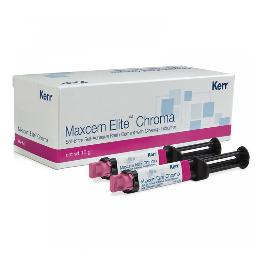 Maxcem Elite Crhoma reposición KerrHawe - 2 jeringas 5 grs. + 8 puntas automix normales, 8 puntas intrabucales.as automezcla con abertura anch