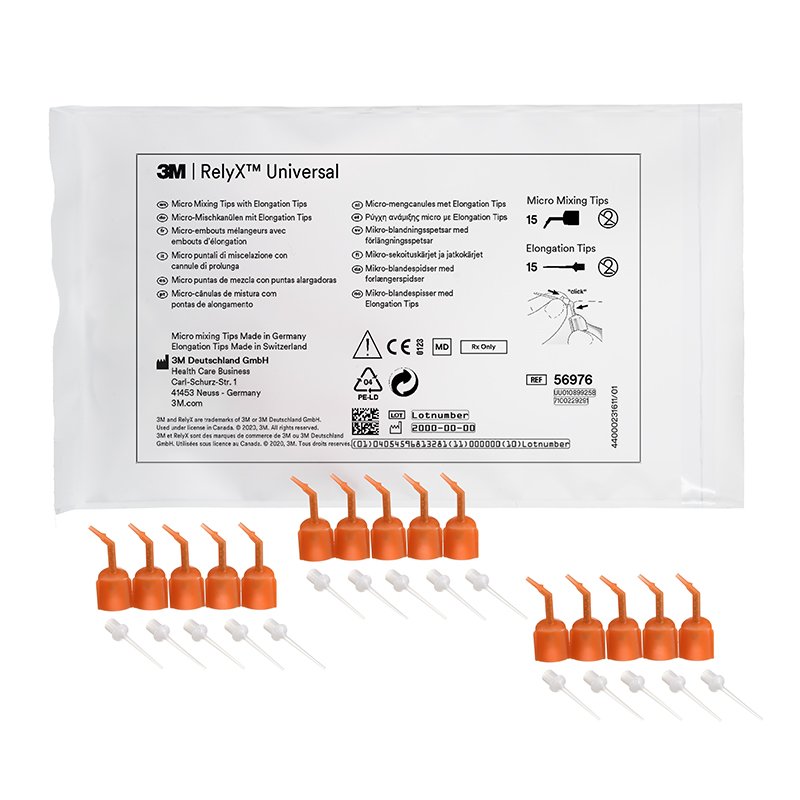 Micro puntas de mezcla + cánula elongación RELYX UNIVERSAL Solventum - 15 unidades.