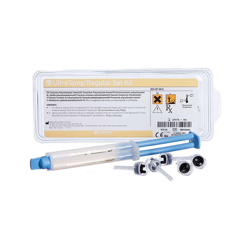 UltraTemp regular kit  UP 5916  Ultradent - 1 jeringa de 5 ml (7,82 g) + 20 Mixing Tips