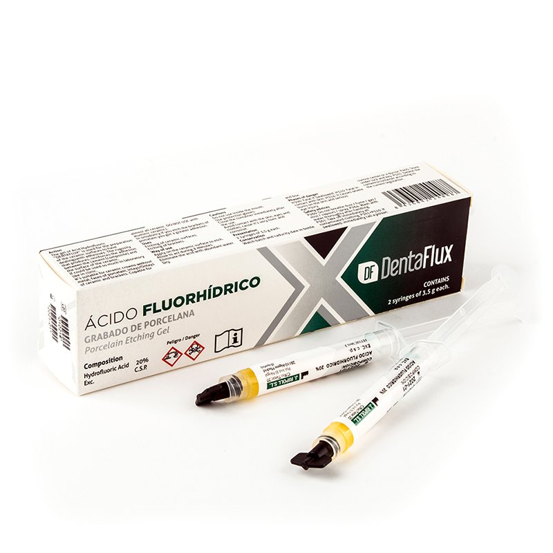 Ácido fluorhídrico 20%  Dentaflux - 2 jeringas de 3,5 grs. 