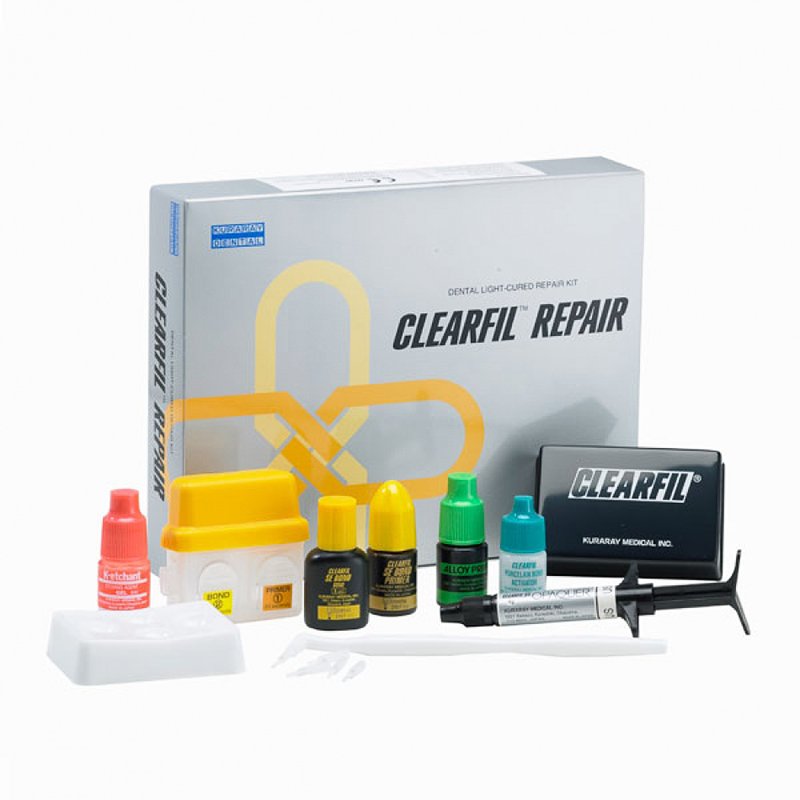 Clearfil Repair Kit Kuraray - 11 ml. adhesivo SE Bond + 4 ml. activador de porcelana + Alloy Primer + 4 g. Opaquer US + accesorios