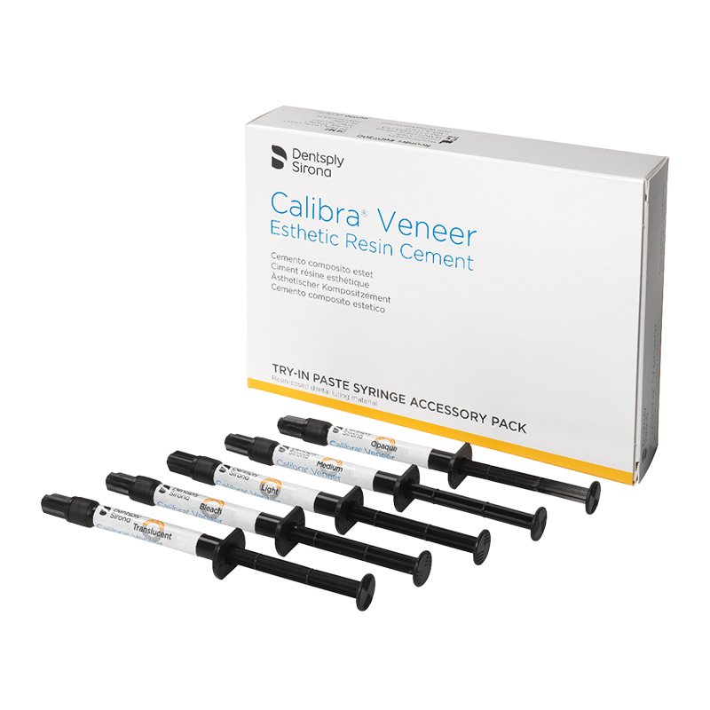 Calibra Veneer Try-In - Prueba surtido 607300 Dentsply Sirona - 5 jeringas 1,8 grs. en colores - Light, Medium, Translúcido, Opaco y Bleach