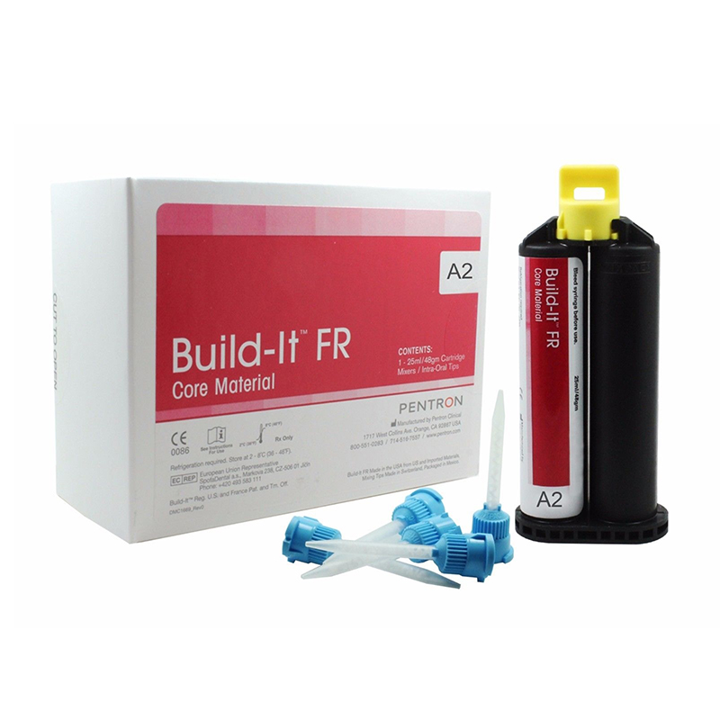 Material para muñones Build-It FR  reposición KerrHawe - 1 cartucho de automezcla de 25 ml / 48 g, instrucciones, 20 puntas de mezcla, 20 puntas intraoraless