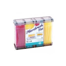Microbrush Plus fino  Microbrush - 4 dispensadores de 100 unidades, 2 rojos + 2 amarillos.