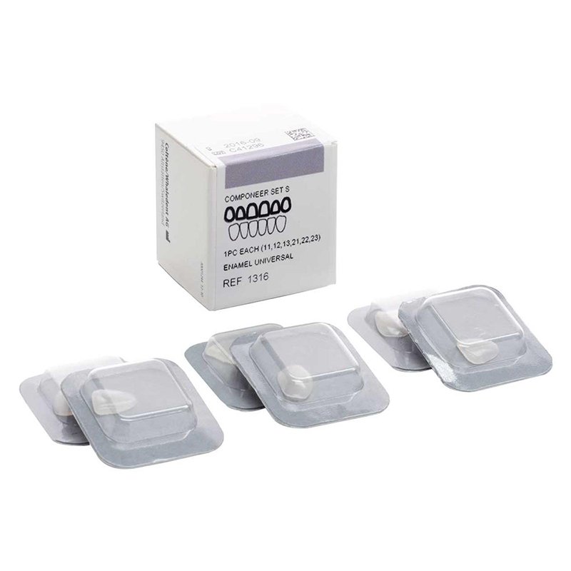 COMPONEER color Enamel White Opalescent - WO INFERIOR Coltene - Caja de 6 unidades, uno por cada diente.