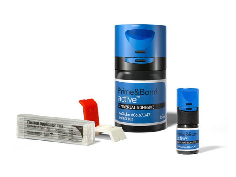Prime&Bond active intro kit - 60667347 Dentsply Sirona - Botella 4 ml. + 1 ClXdish y 50 puntas aplicadoras.