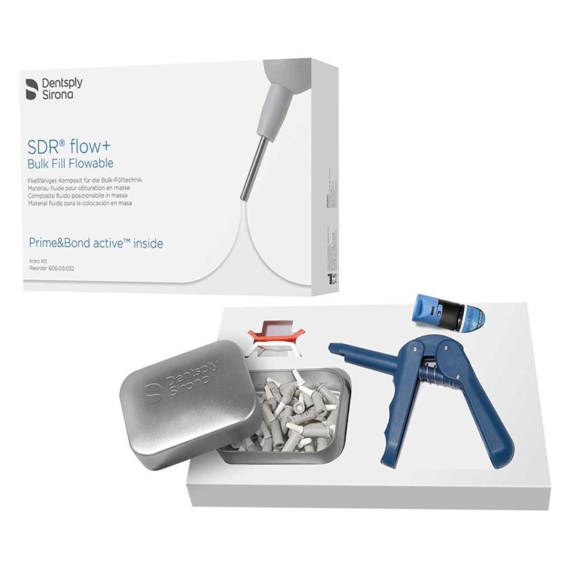 SDR flow+ Intro - 60603033 Dentsply Sirona - 50 compulas universal + pistola + 2,5 ml. P&B active.