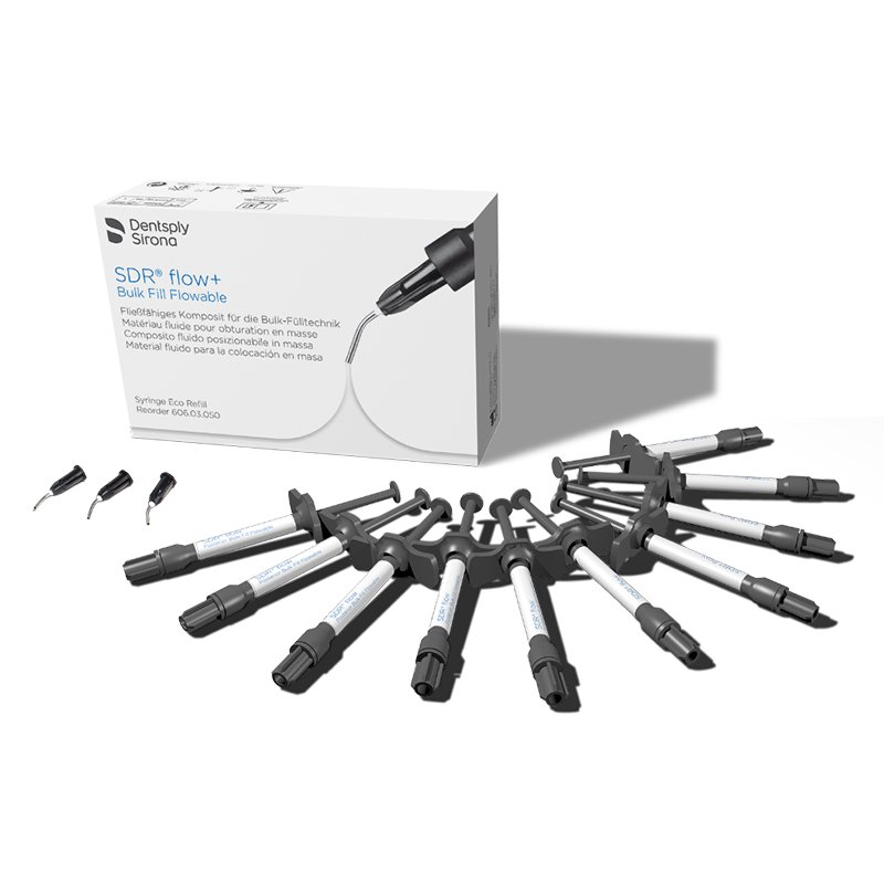 SDR flow+ jeringa ECO  Dentsply Sirona - 10 jeringas de 1 gr. + 60 puntas aplicadoras