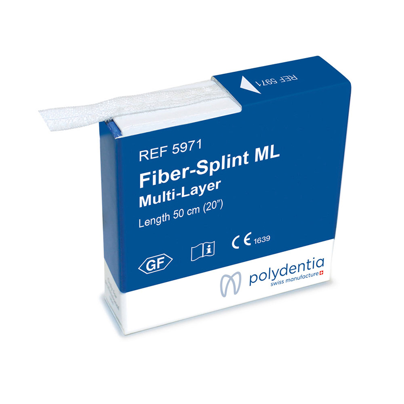 FIBER SPLINT M-L MULTI-LAYER Polydentia - 1 unidad (50 cm de fibra x 4 mm) + 5 ClipSplint