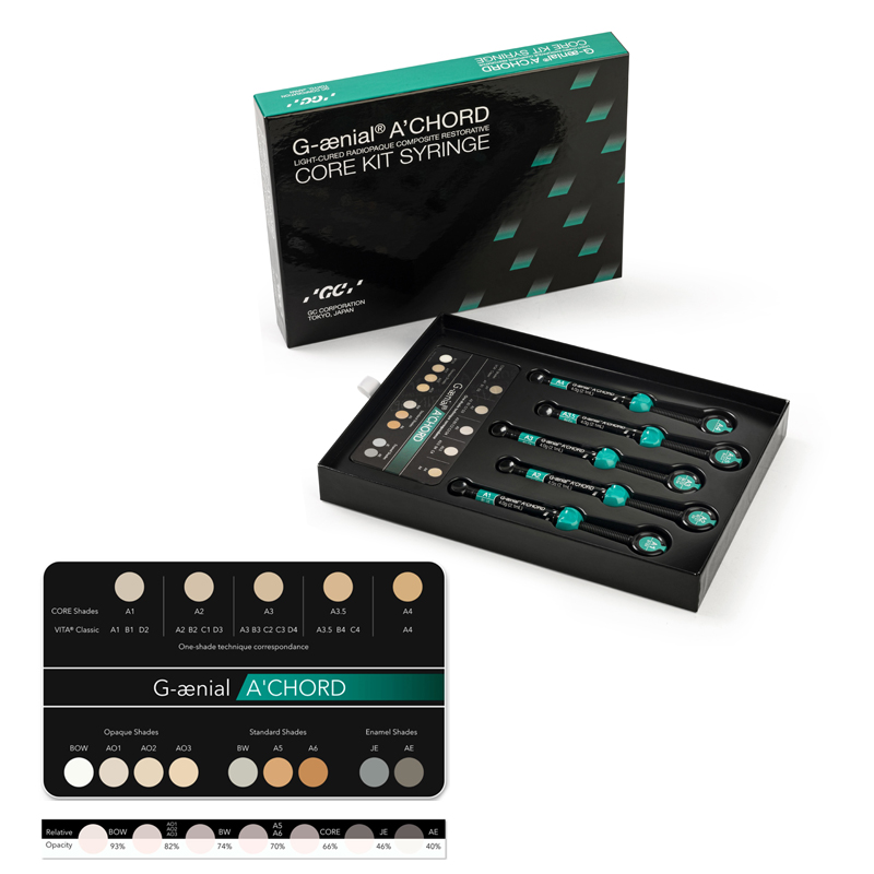 G-aenial A'CHORD Core Kitit  GC - Contiene: 5 jeringas de 2,1 ml (A1, A2, A3, A3.5, A4)