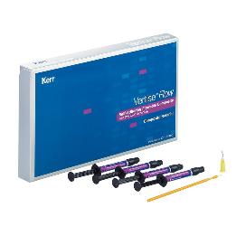 Vertise Flow pedodóntico surtido KerrHawe - Contiene: 4 jerinags de 2grs. con tonos: XL, A1 y B1 y translúcido + 40 puntas , 40 pinceles y