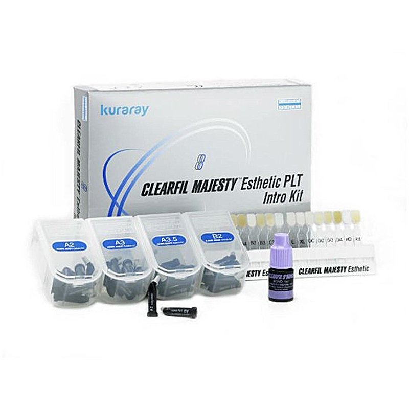 Clearfil Majesty Esthetic Kit PLTs KURARAY - 10 compules x 0,26 grs. ( A2, A3, A3,5 y B2 ) +  Se Bond adhesivo 1 ml. + accesorios y guía de color