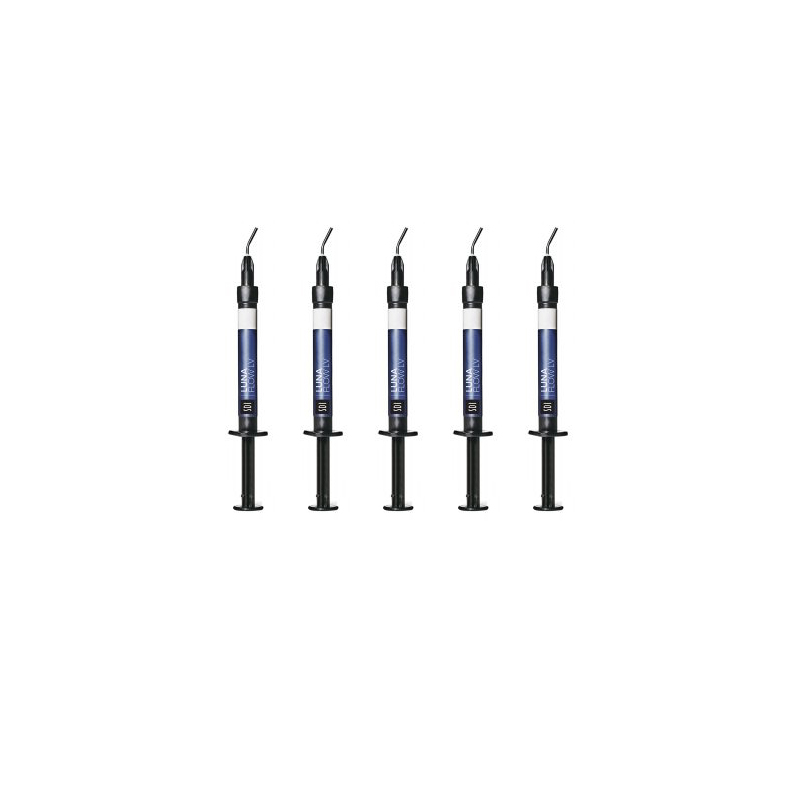 Composite estético Luna Flow LV jeringas Kit Ecónomico  SDI - 5 jeringas de 2 g + 20 cánulas de aplicación.