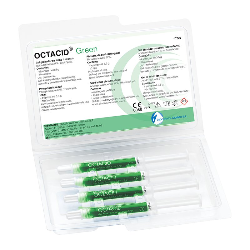 Ácido Octacid Green  Laboratorios Clarben - 4 jeringas de 3,5 grs.
