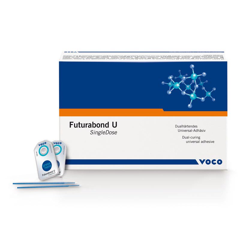 Futurabond U envase prueba Voco - (SingleDose 20 u., Vococid gel jeringa 2 ml, accesorios) Adhesivo universal y de curado dual