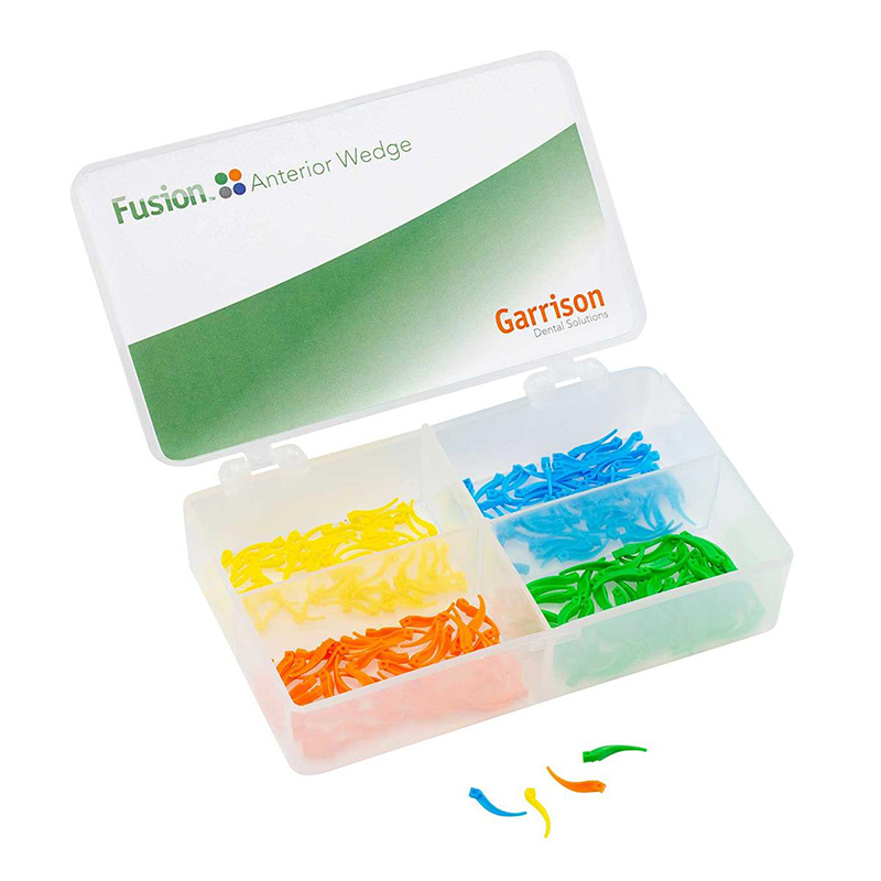 KIT de cuñas anteriores fusion ANK4-M  Garrison - ENVASE 200 cuñas (50 de cada: Amarilla-extra pequeña; azul–pequeña; naranja-mediana; verde-grande)