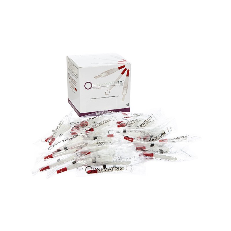 Omni-Matrix Universal sin alas - 7703 Roja Ultradent - 6.5 mm .0025 - 0.64mm. Caja de 48 unidades