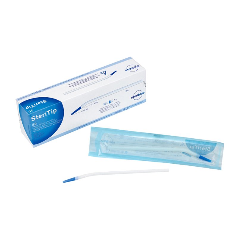 Cánulas aspiración quirúrgicas  Sterilblue - 20 cánulas + adaptador 2,5 mm de diámetro.