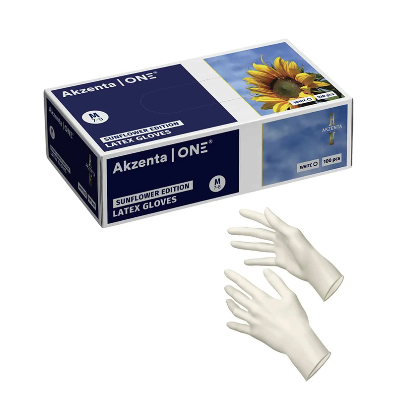 Guantes látex sin polvo SUNFLOWER Akzenta - 100 unidades