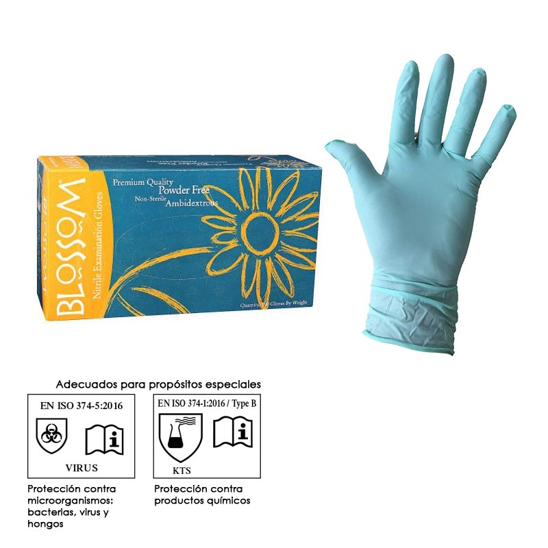 Guantes nitrilo sin polvo Blossom 50 pares - Depósito Dental REISIX