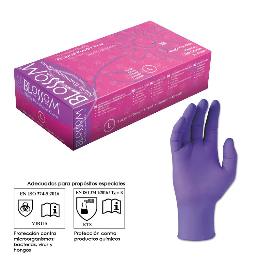Guantes de Nitrilo sin polvo color Lila Blossom - Caja de 100 unidades.