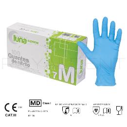 Guantes Nitrilo sin polvo color Azul Luna - 100 unidades