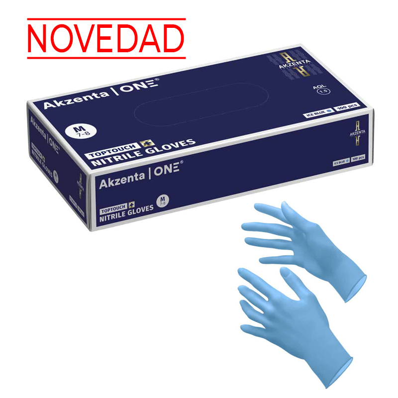 Guantes nitrilo sin polvo Laguna Blue Azkenta - 100 unidades 