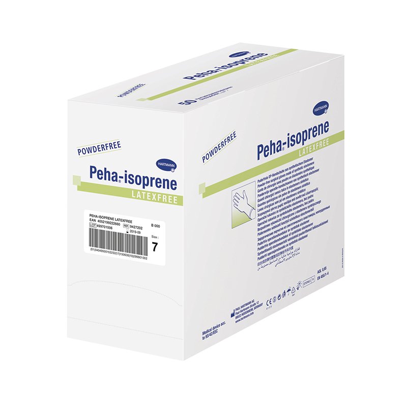 Guantes estériles sin látex y sin polvo Peha-ISOPRENE Hartmann - Caja de 50 pares.