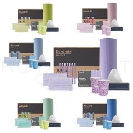 Kit Monoart 6 productos GRAFFITI Euronda Monoart - Kit con 6 productos desechables disponible en varios colores. Gran capacidad de absorción para proteger al paciente. Ancho: 53 cm. Largo 61 cm)