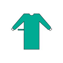 Bata cirugía estéril verde Pack económico 50 unidades Royal Dent - Bata con puño 30 grs. 100x140 cm. SPP30g