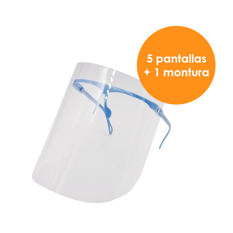 Pantalla facial protectora  Royal Dent - 5 pantallas + 1 montura tipo gafas