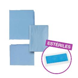 Tallas estériles 100 x 150 cm, Caja completa de 150 unidades. Royal Dent - Material: 24gPP+20 PE Color: Blue