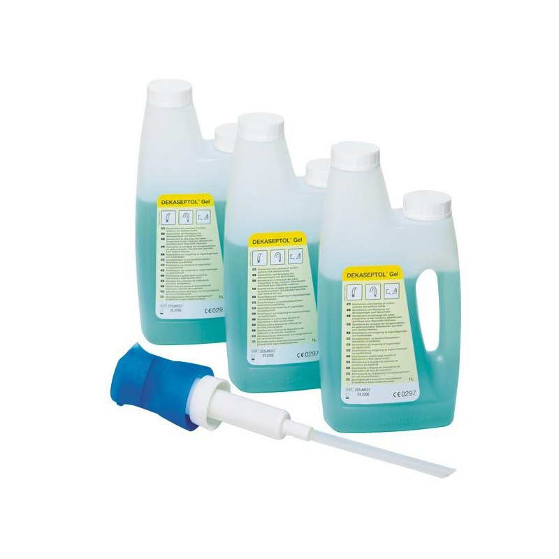 Dekaseptol 3x1 litro + dispensador KavoKerr - Limpieza y desinfección de los sistemas de evacuación y escupidera.